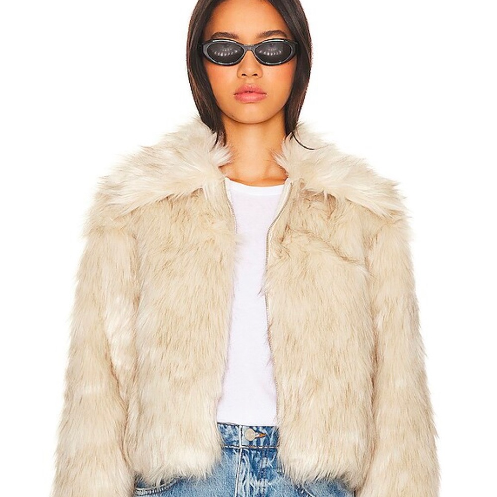 STEVE MADDEN faux fur bomber jacket size small